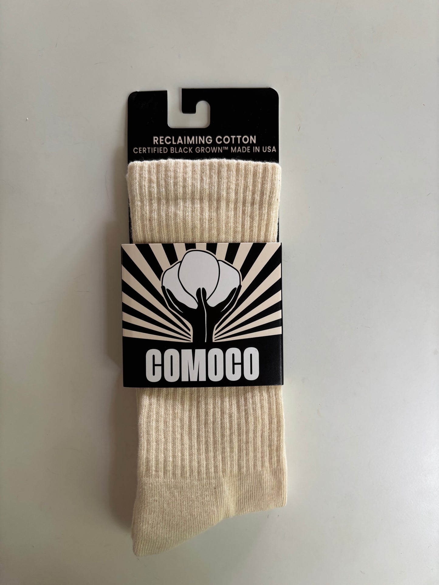 COMOCO Foothold Natural Crew Socks (Certified Black Grown™)